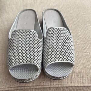 Jeffrey Campbell Silver Slide Sandals